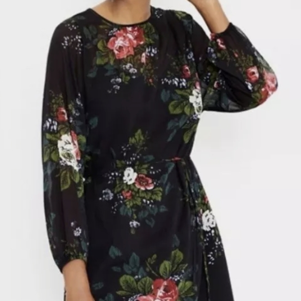 Floral Black Dress